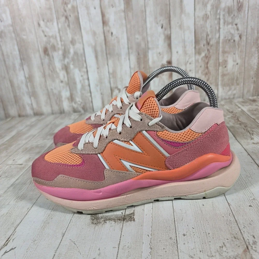 New Balance 57/40‎ Pink Orange Suede Mesh Sneakers W5740VDA Womens 6.5